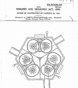 Top plan View of 6 Glass Cylinders of Hammond Triple Pump